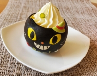 かぼちゃのプリン(黒猫カップ）